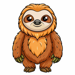 sloth cartoon on white