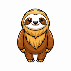 sloth cartoon on white