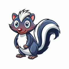 skunk cartoon on white