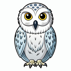 snowy owl on white background