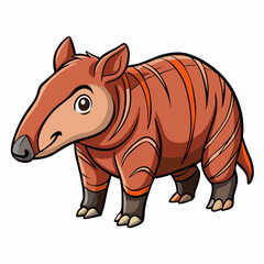 vector illustration of cartoon tapir