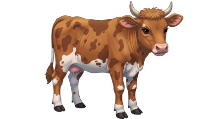 Isolated Brown Cow