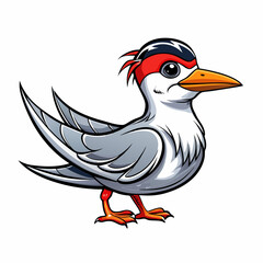 vector illustration of a tern bird