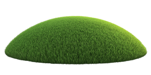 3D illustration of green grass isolated on transparent background,green grassy hills for poster banner cover design