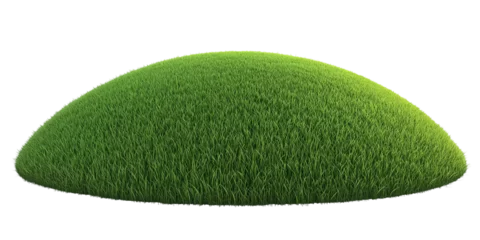 Poster 3D illustration of green grass isolated on transparent background,green grassy hills for poster banner cover design