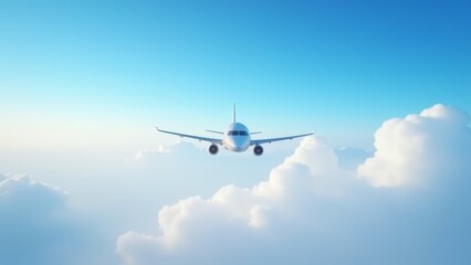 Obraz premium Airplane Flying Above The Clouds