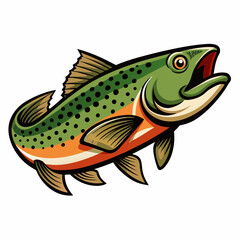 vector illustration of a trout fish