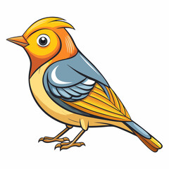 vector illustration of a warbler bird