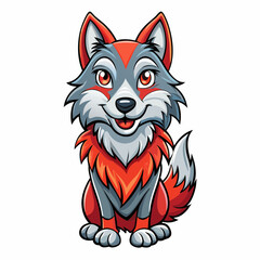 red wolf vector illustration