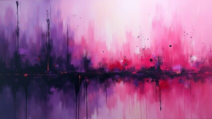 Naklejka premium Abstract Pink And Purple Oil Painting