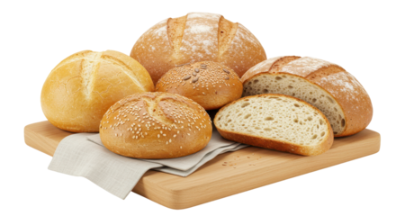 Isolated Bread on Wood Board