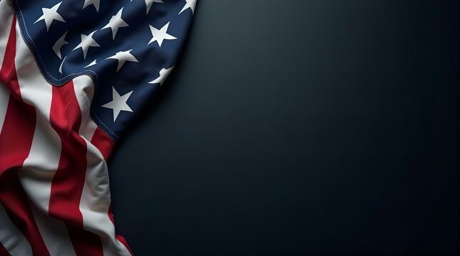 Patriotic American Flag - Stars and Stripes Dark Studio Background