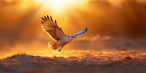 Fototapeta premium Silent Soar Hawk Banner
