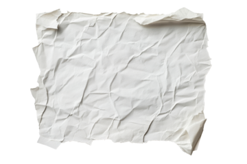 Textured wrinkled paper on a transparent background for design