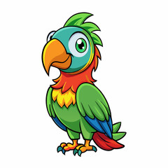 cartoon parrot on white background