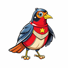 cartoon robin bird vector