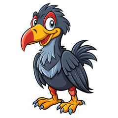 cartoon vulture isolated on white
