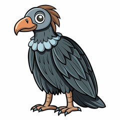 cartoon vulture isolated on white