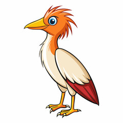 vector illustration of a cattle egret bird