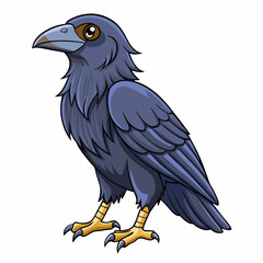 common raven bird vector