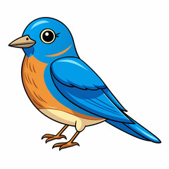 eastern blue bird with a green background