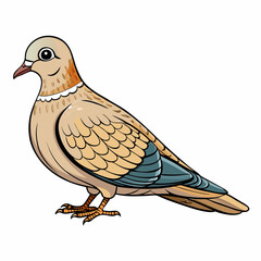vector illustration of a cartoon dove bird