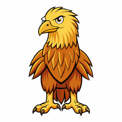 golden eagle cartoon isolated on white