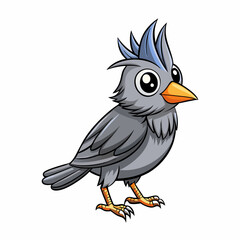 vector illustration of a gray catbird