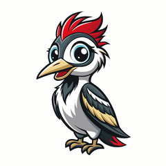 vector illustration of a cartoon woodpecker bird