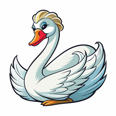 vector illustration of a swan