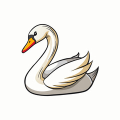 vector illustration of a swan