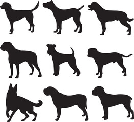 dog silhouettes vector