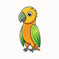 cartoon parrot on white