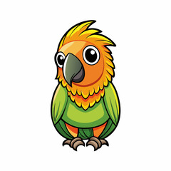 cartoon parrot on white