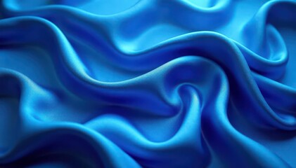 Fototapeta premium Deep blue silk waves, luxurious texture, abstract art , subtle, decor, photography