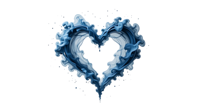  grey blue smoke in heart  - Powered by Adobe