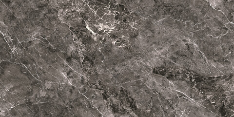 Dark grey marble texture background, black panoramic pattern surface with white veins, creative natural stone for ceramic tile design