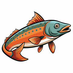 Naklejka premium vector illustration of an arctic char fish