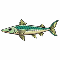 vector illustration of cartoon barracuda fish