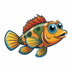 vector illustration of a blenny fish