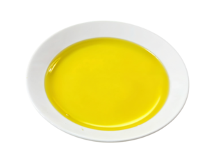 yellow plate on white background