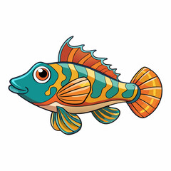 vector illustration of a blenny fish