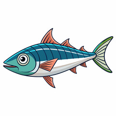 vector illustration of a bonito fish