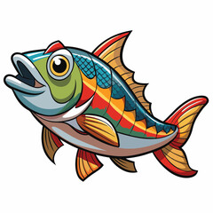 vector illustration of a bonito fish