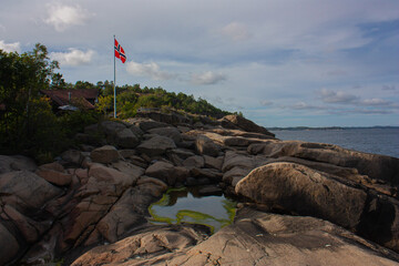Norwegian flag in nature