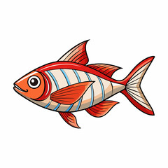 vector illustration of a cardinal tetra fish