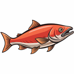 salmon fish on a white background