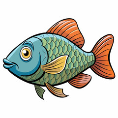 vector illustration of a gourami fish