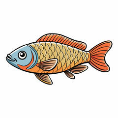 vector illustration of a gourami fish