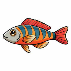 vector illustration of a cichlid fish